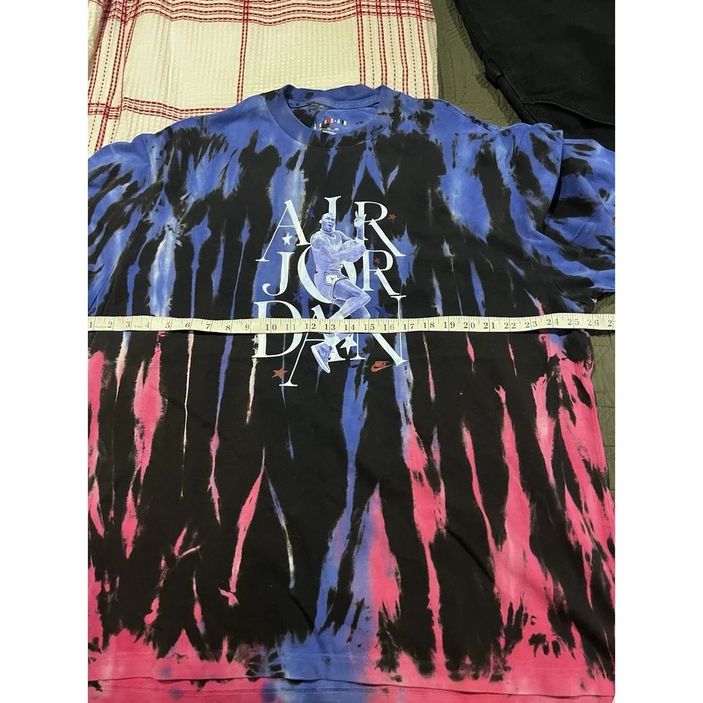 Air Jordan‎ Men's T Shirt 2xl Black And Blue Tie Dyed Pattern